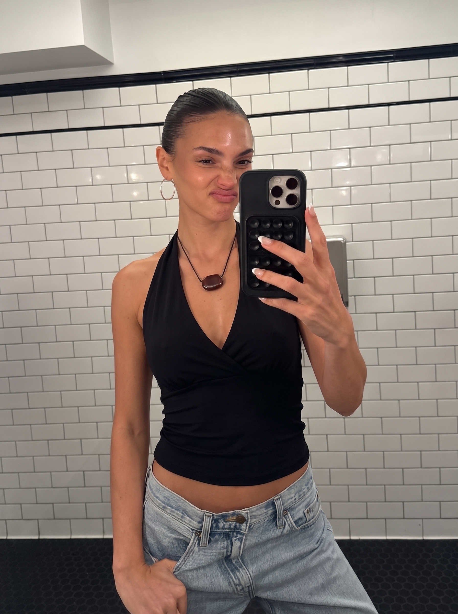 Halter Wrap Top Black